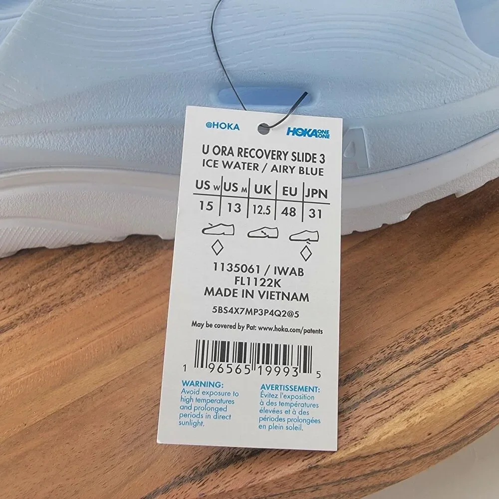 Hoka One One W15 M13 Baby Blue U Ora Recovery Slide 3 Sandals